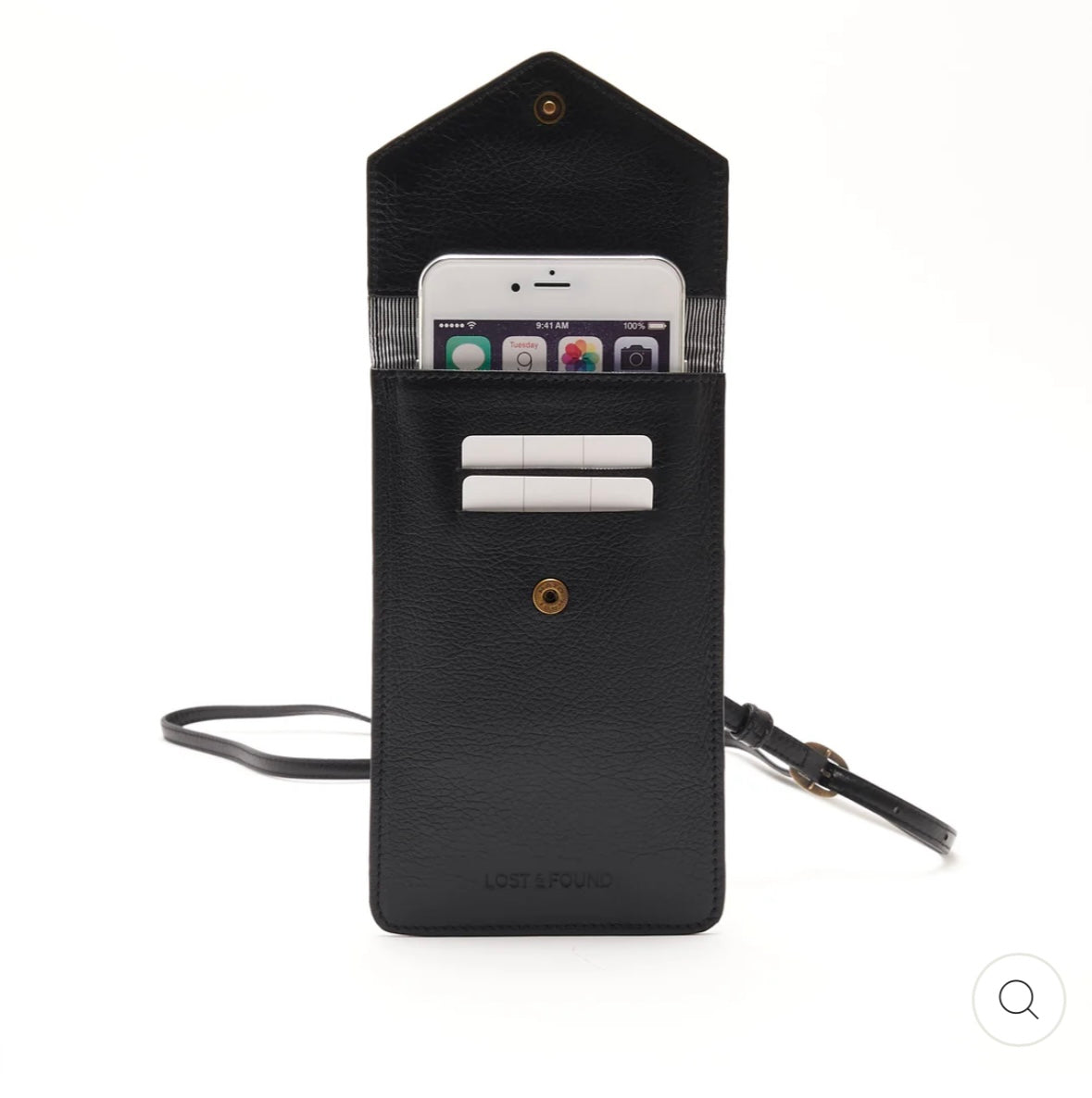 Sacoche téléphone avec poche zippée noir