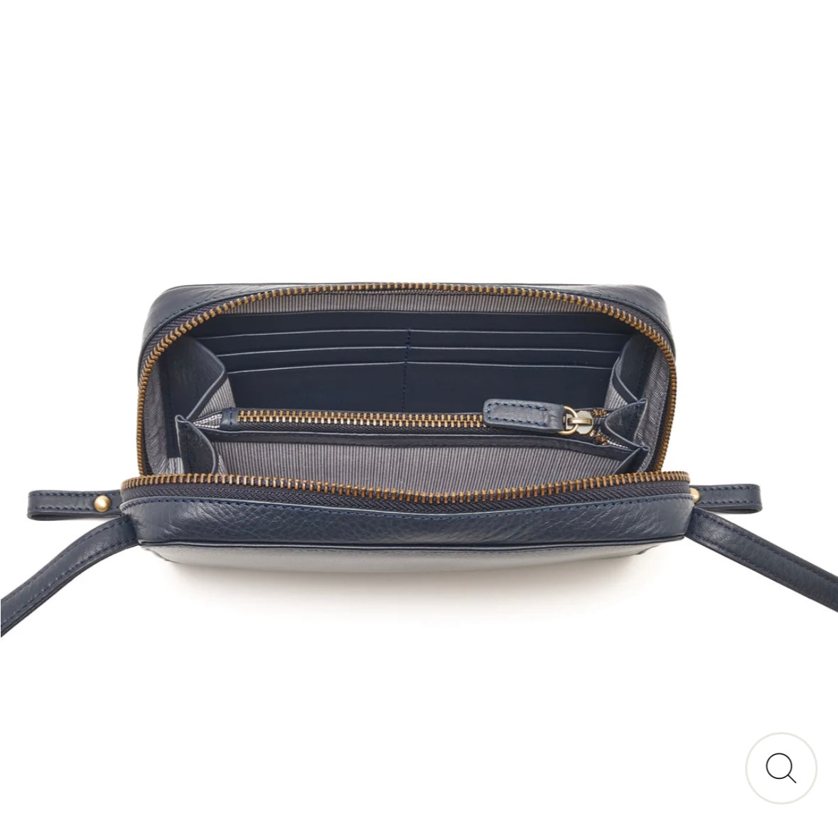 Portefeuille à bandoulière rond bleu